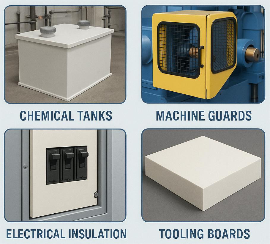High-density P250 PVC foam board used in industrial press molds