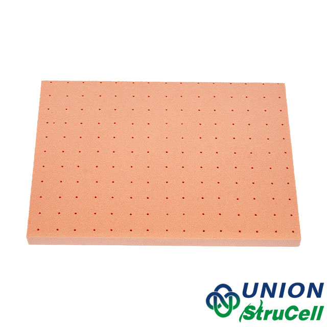 DNV GL-certified P100 PVC foam board being laminated into marine hull structure