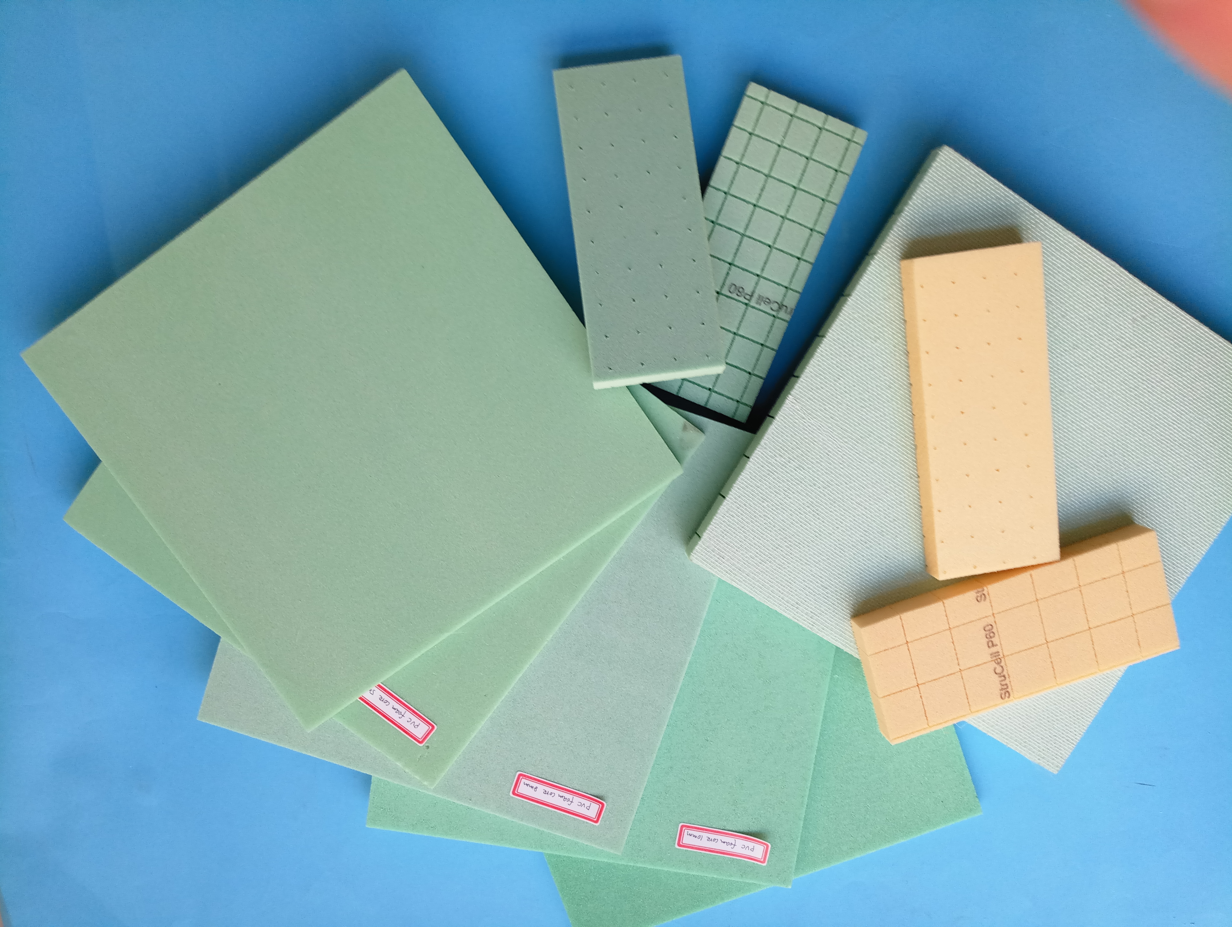DNV-certified PVC foam sheets with grooved, perforated, scrim-backed, and smooth finishes for composite applications