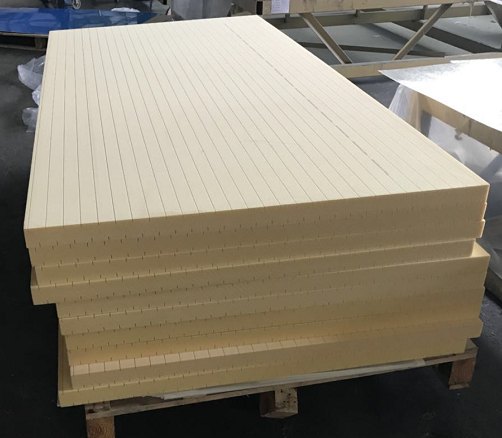 Stack of structural PVC foam core panels supplied for cold chain body production